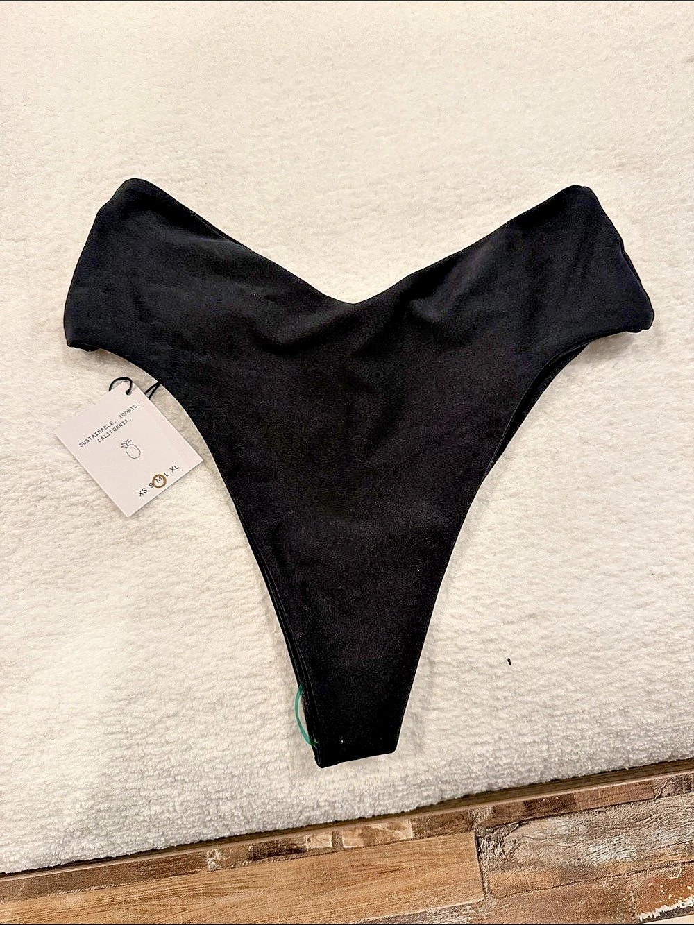 SKATIE Bottom Black Bikini Bottom Size Medium NWT